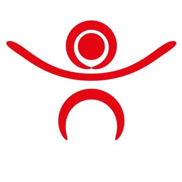 Logo, red man 库存插图
