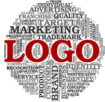 Logo related words in tag cloud Stock Illustration