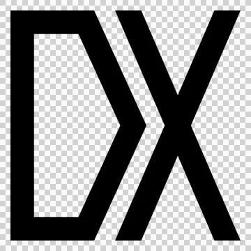 A logo representing DX (digital transformation), simple icon (black) Illustrazione stock