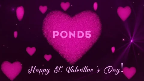 Logo reveal with shining hearts for St Valentine s day Stock After Effects