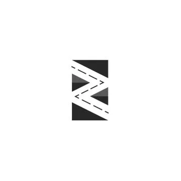 Logo road, zigzag serpentine abstract squared shape icon Stock Illustration