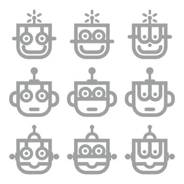 Logo Robot Head Silver Technology Icon Symbol Vector Stock-Illustration