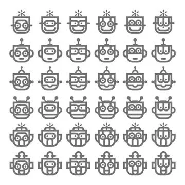 Logo Robot Head Silver Technology Icon Symbol Vector Illustrazione stock
