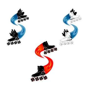 Logo roller skating. vector illustration Stock Illustration