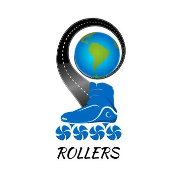 Logo roller skating. vector illustration Stock Illustration