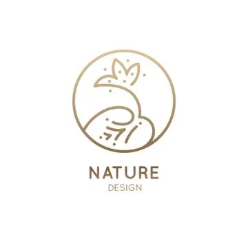 Logo round lotus Stock Illustration