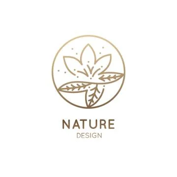 Logo round lotus Stock Illustration