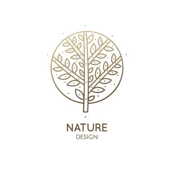 Logo round tree Stock Illustration