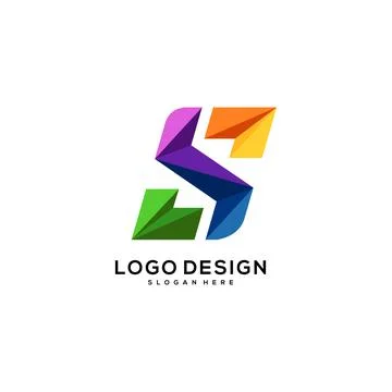 Logo S letter Vector abstract full color Stock Illustration