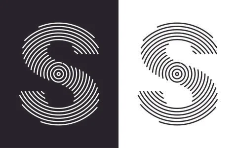 Logo S typography, SS text symbol Illustrazione stock