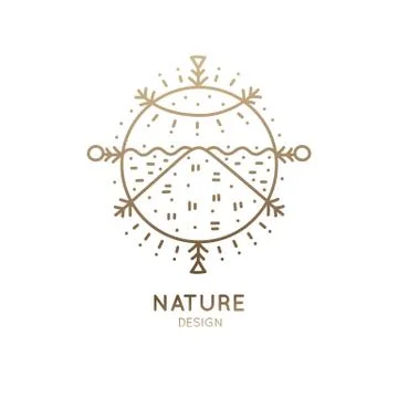 Logo sacred landscape Stock Illustration