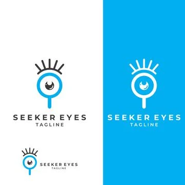 Logo search or discovery, logo search by combination, lab, moon, location, .. Stockillustratie