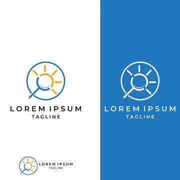 Logo search or discovery, logo search by combination, lab, moon, location, .. Stockillustratie
