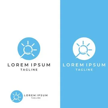 Logo search or discovery, logo search by combination, lab, moon, location, .. Ilustração Stock