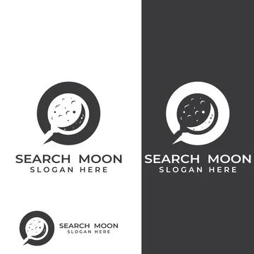Logo search or discovery, logo search by combination, lab, moon, location, .. Stockillustratie