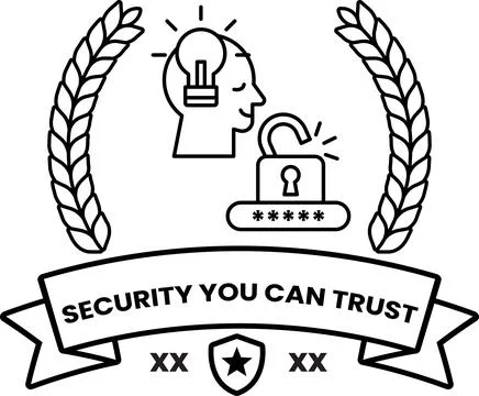 A logo for security you can trust Stock Illustration