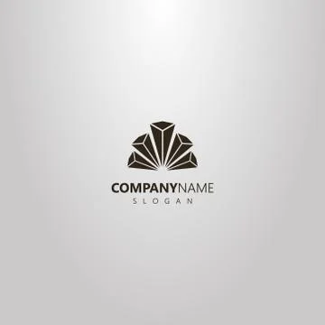 Logo semicircle of abstract figures of high-rise buildings Stock Illustration