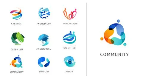 Logo set, creative, technology, biotechnology, tech icons concept design Stock Illustration