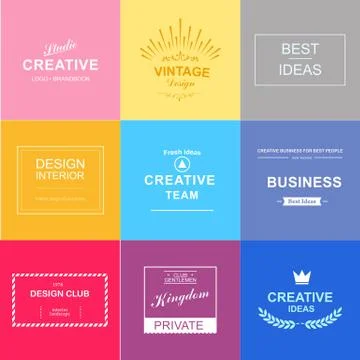 Logo set design elements Stock Illustration