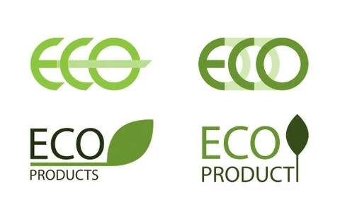 Logo set of eco labels Stock Illustration