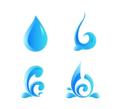 Logo Set Element Symbol Aqua Stock Illustration