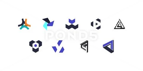 Logo set illustration, vector Stock Illustration