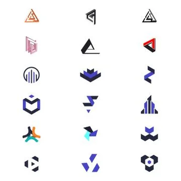 Logo set, illustration, vector Stock Illustration