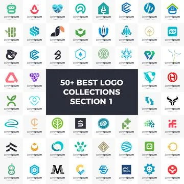 Logo set modern and creative branding idea collection for business company. s Stock Illustration