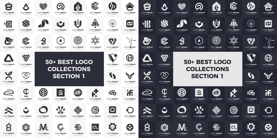 Logo set modern and creative branding idea collection for business company. s Stock Illustration