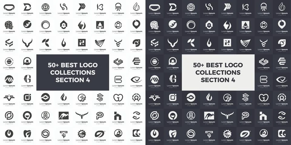 Logo set modern and creative branding idea collection for business company. s Stock Illustration