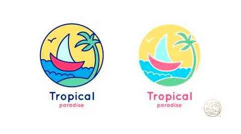 Logo set sailboat Stock Illustration