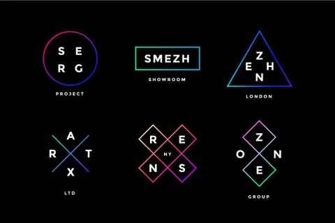 Logo set. Set of simle logo in modern minimal style Stock Illustration