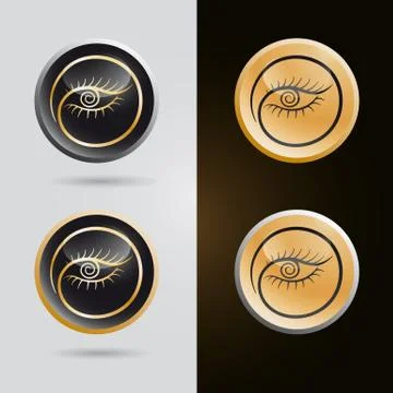 Logo set, tag for makeup services Stock Illustration