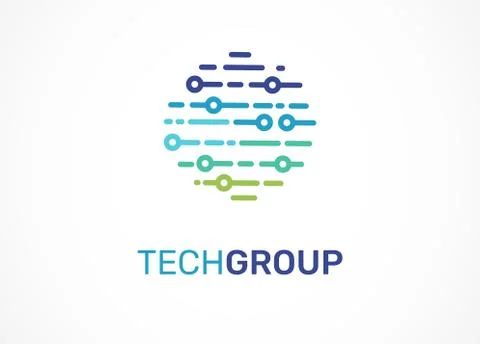 Logo set - technology, tech icons and symbols Stock Illustration