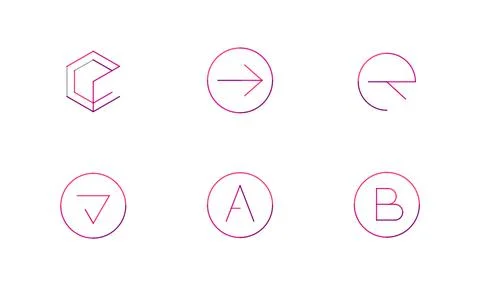 Logo set, thin line clean style Stock Illustration