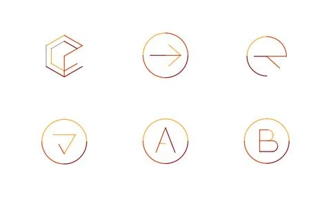 Logo set, thin line clean style イラスト素材