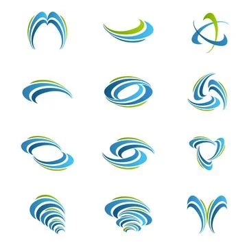 Logo. Set. Vector. Strips. Stock Illustration