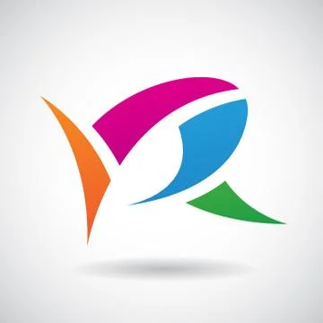 Logo Shape and Icon of Letter R, Vector Illustration Stock Illustration