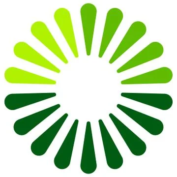 Logo shape, element in 3 colors with radial, concentric lines. Burst element Stock Illustration