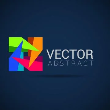 Logo shape set, 3d style element design abstract Stock Illustration