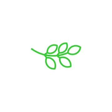 Logo of the shape of a twig with five leaves Stock Illustration