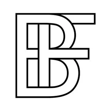 Logo sign bf fb icon sign two interlaced letters b, f vector logo bf, fb first Illustrazione stock