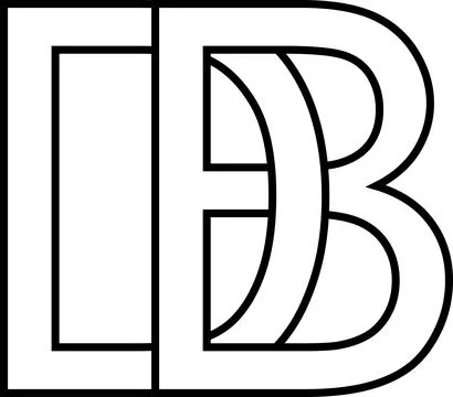 Logo sign db bd icon sign, interlaced letters d b Stock Illustration