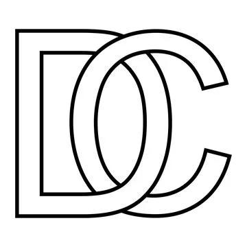 Logo sign dc cd icon sign interlaced letters d c Stock Illustration