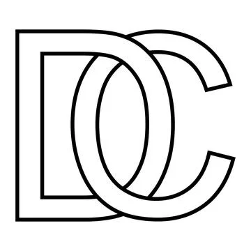 Logo sign dc cd, icon sign interlaced, letters d c Stock Illustration