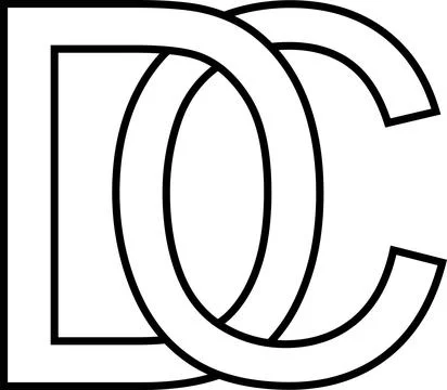 Logo sign dc cd, icon sign interlaced, letters d c Stock Illustration