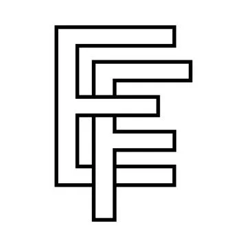 Logo sign ef fe icon sign interlaced letters F, E vector logo ef, fe first 스톡 일러스트