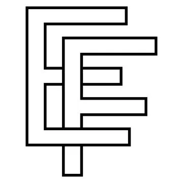 Logo sign ef fe, icon nft ef interlaced, letters e f Stock Illustration