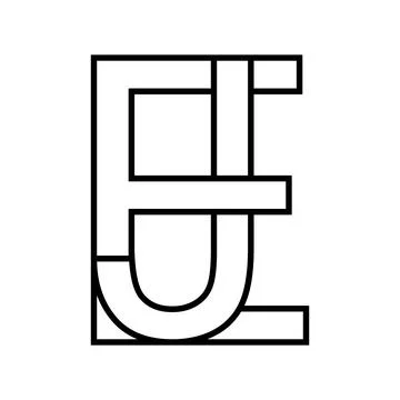 Logo sign ej je icon double letters logotype e j Stock Illustration