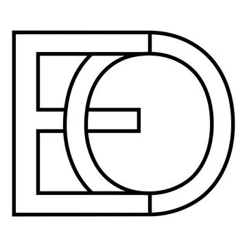 Logo sign eo oe icon sign interlaced letters O, E vector logo eo, oe first Stock Illustration